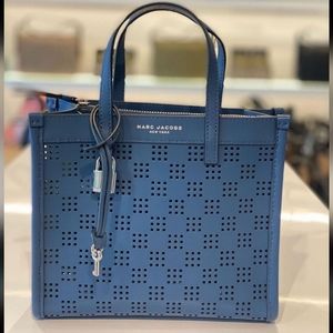 MARC JACOBS Perforated Grind Tote Bag H007L01SP22 NWT SRP $375 Blue Sea